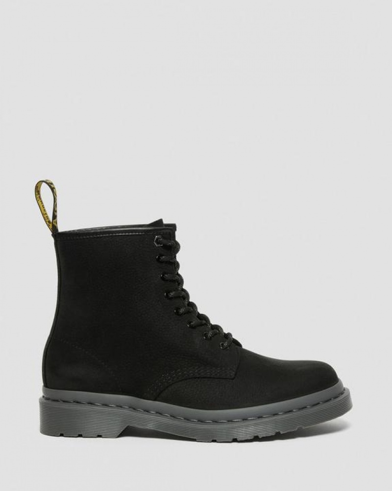 Dr Martens 1460 Mono Milled Nubuck Læder Blonder Up Støvler Dame Sort | Danmark_Dr19493