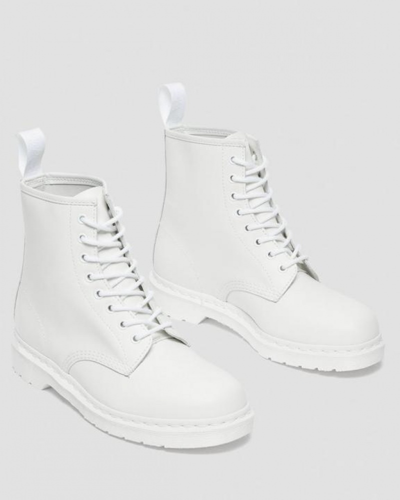 Dr Martens 1460 Mono Smooth Læder Blonder Up Støvler Dame Hvide | Danmark_Dr34742