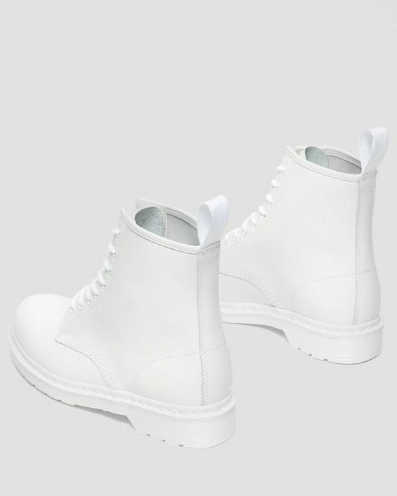 Dr Martens 1460 Mono Smooth Læder Blonder Up Støvler Dame Hvide | Danmark_Dr34742