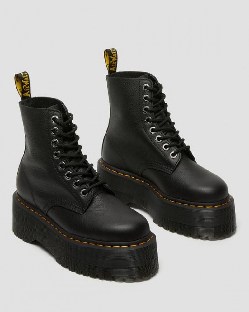 Dr Martens 1460 Pascal Max Læder Platform Støvler Dame Sort | Danmark_Dr74551