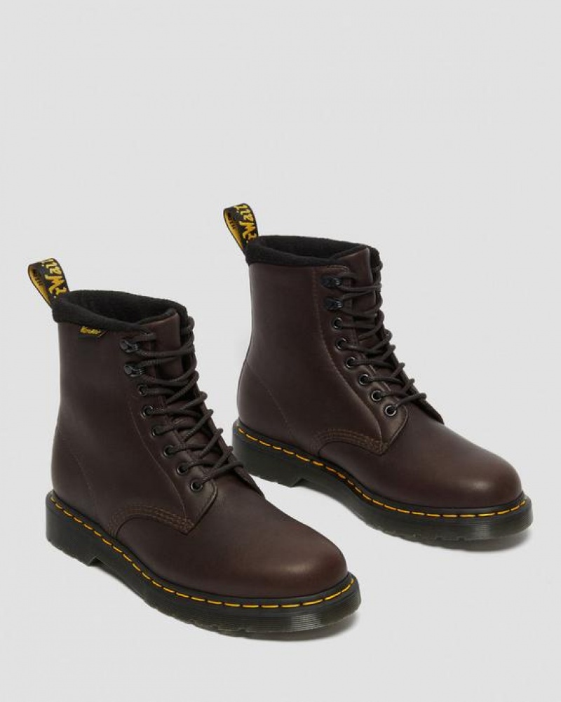 Dr Martens 1460 Pascal Warmwair Læder Blonder Up Støvler Dame Mørkebrune | Danmark_Dr12402