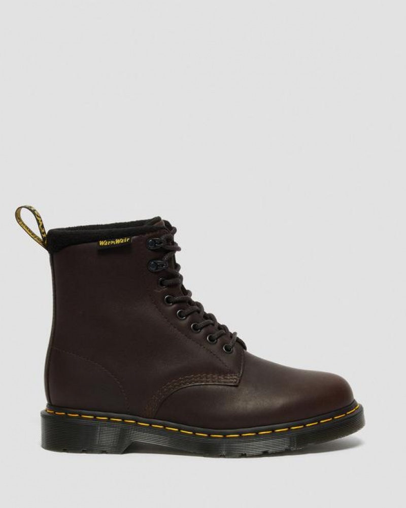 Dr Martens 1460 Pascal Warmwair Læder Blonder Up Støvler Dame Mørkebrune | Danmark_Dr12402