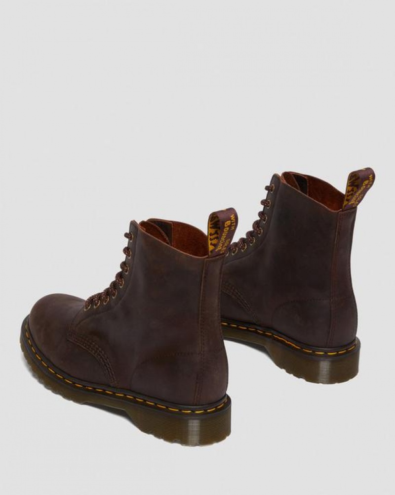 Dr Martens 1460 Pascal Waxed Full Grain Læder Blonder Up Støvler Dame Brune | Danmark_Dr80490