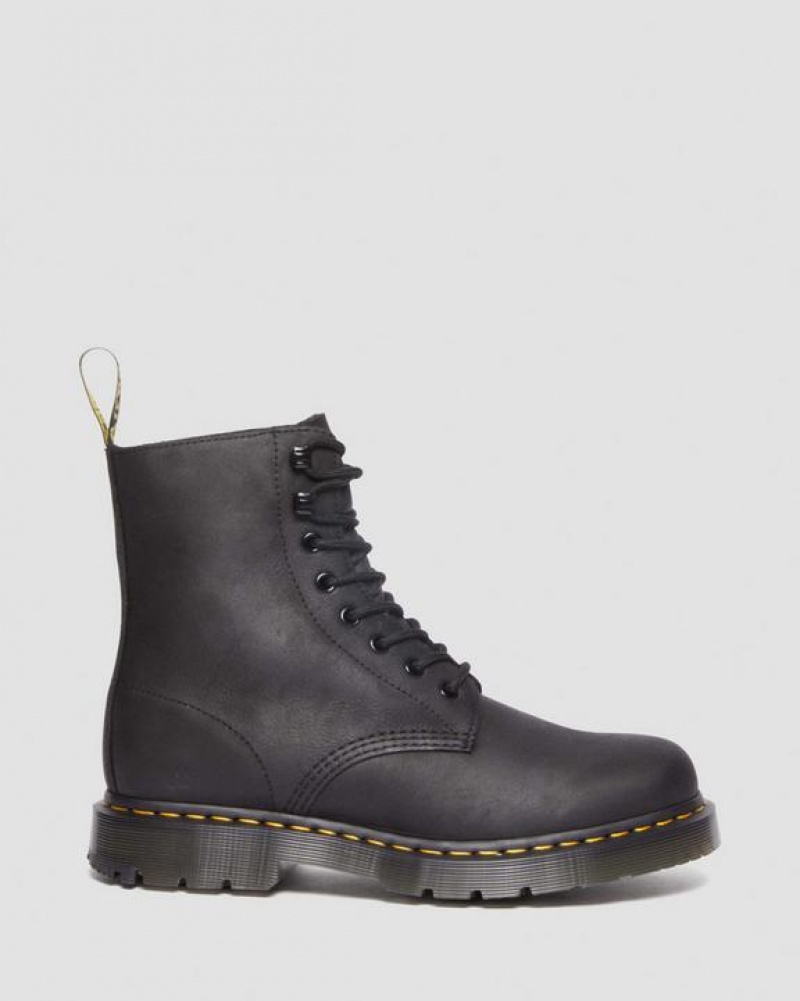 Dr Martens 1460 Pascal Wintergrip Outlaw Læder Blonder Up Støvler Dame Sort | Danmark_Dr91316