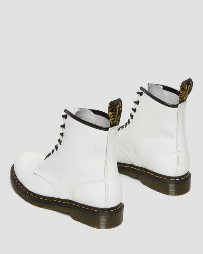 Dr Martens 1460 Smooth Læder Blonder Up Støvler Herre Hvide | Danmark_Dr28303