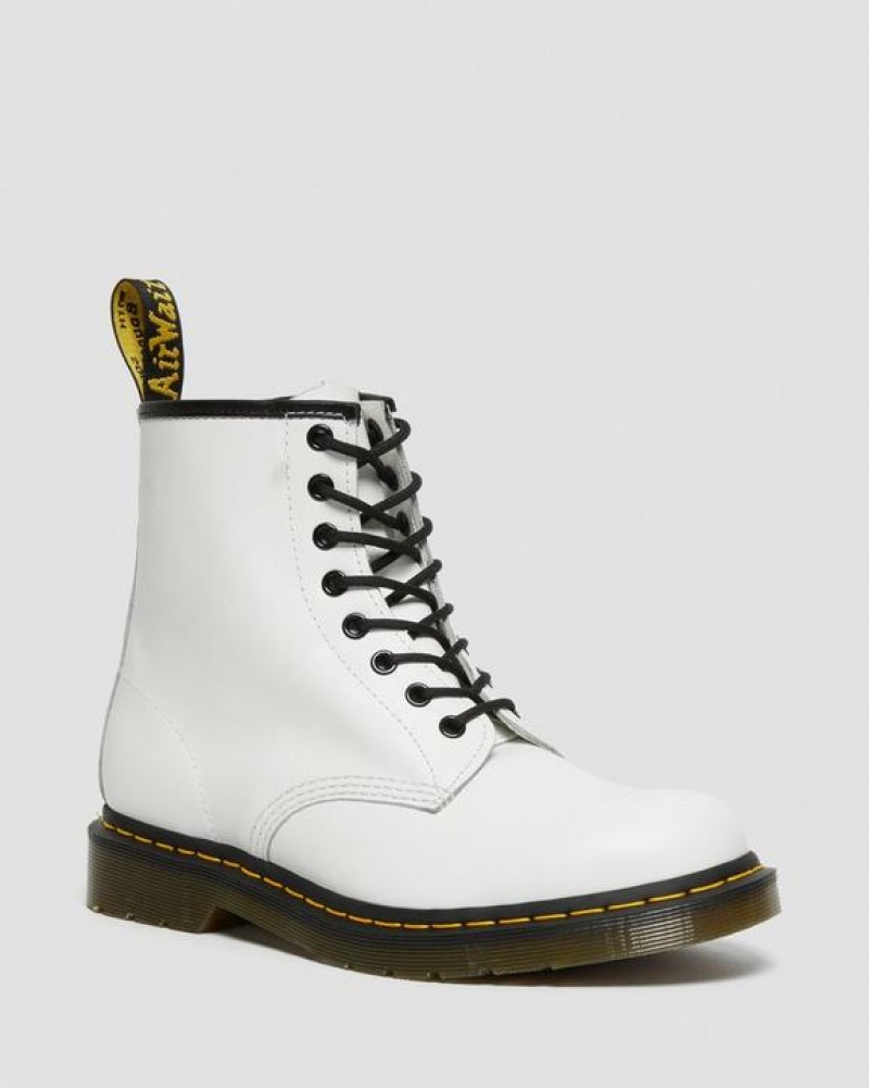 Dr Martens 1460 Smooth Læder Blonder Up Støvler Herre Hvide | Danmark_Dr28303