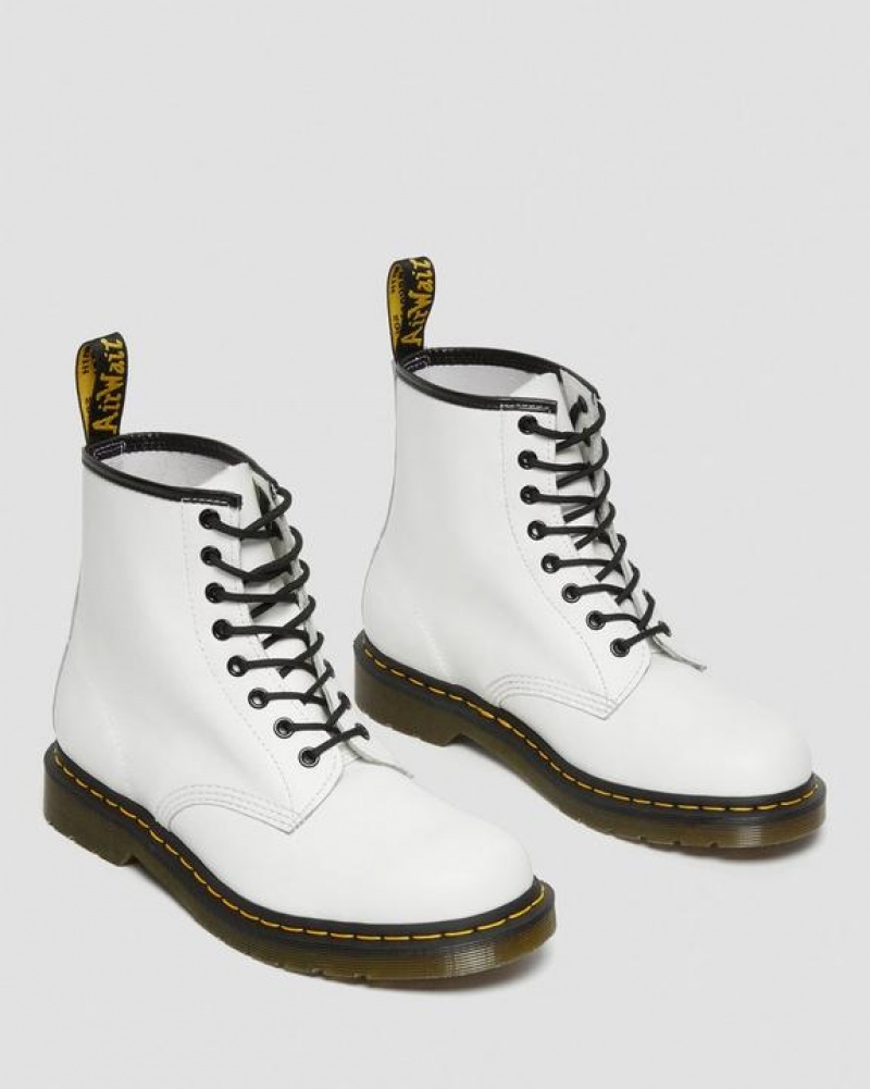 Dr Martens 1460 Smooth Læder Blonder Up Støvler Dame Hvide | Danmark_Dr49243