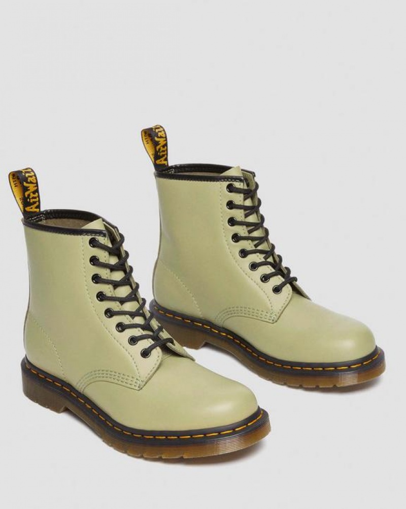 Dr Martens 1460 Smooth Læder Blonder Up Støvler Dame Olivengrøn | Danmark_Dr11721