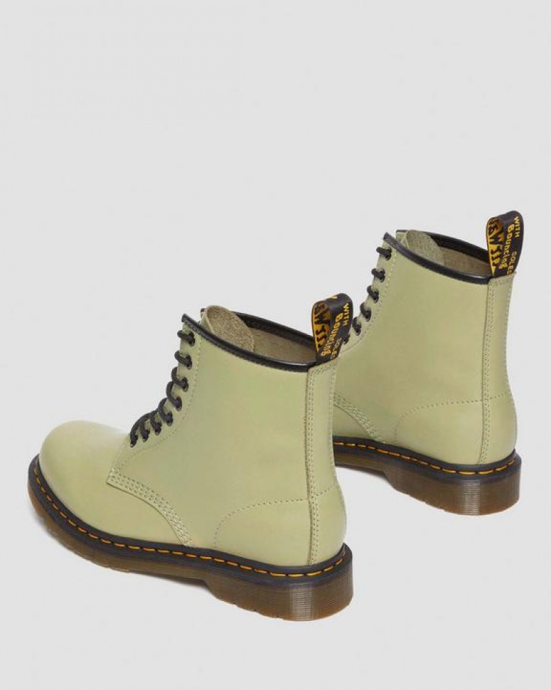 Dr Martens 1460 Smooth Læder Blonder Up Støvler Dame Olivengrøn | Danmark_Dr11721