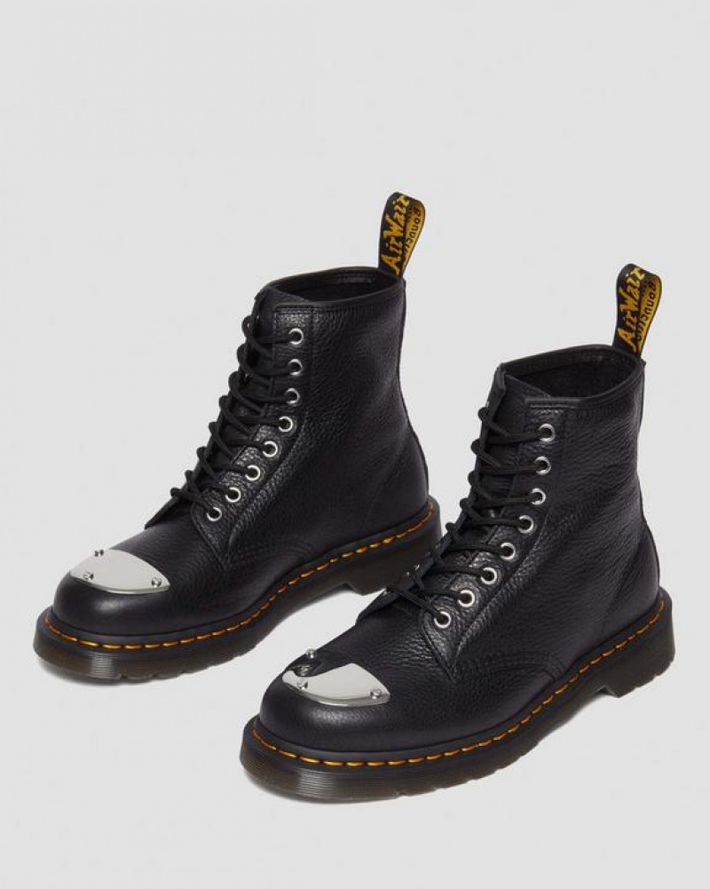 Dr Martens 1460 Tå Plate Lunar Læder Jungle Zip Støvler Dame Sort | Danmark_Dr27609