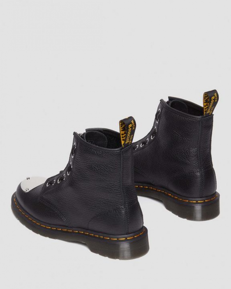 Dr Martens 1460 Tå Plate Lunar Læder Jungle Zip Støvler Dame Sort | Danmark_Dr27609