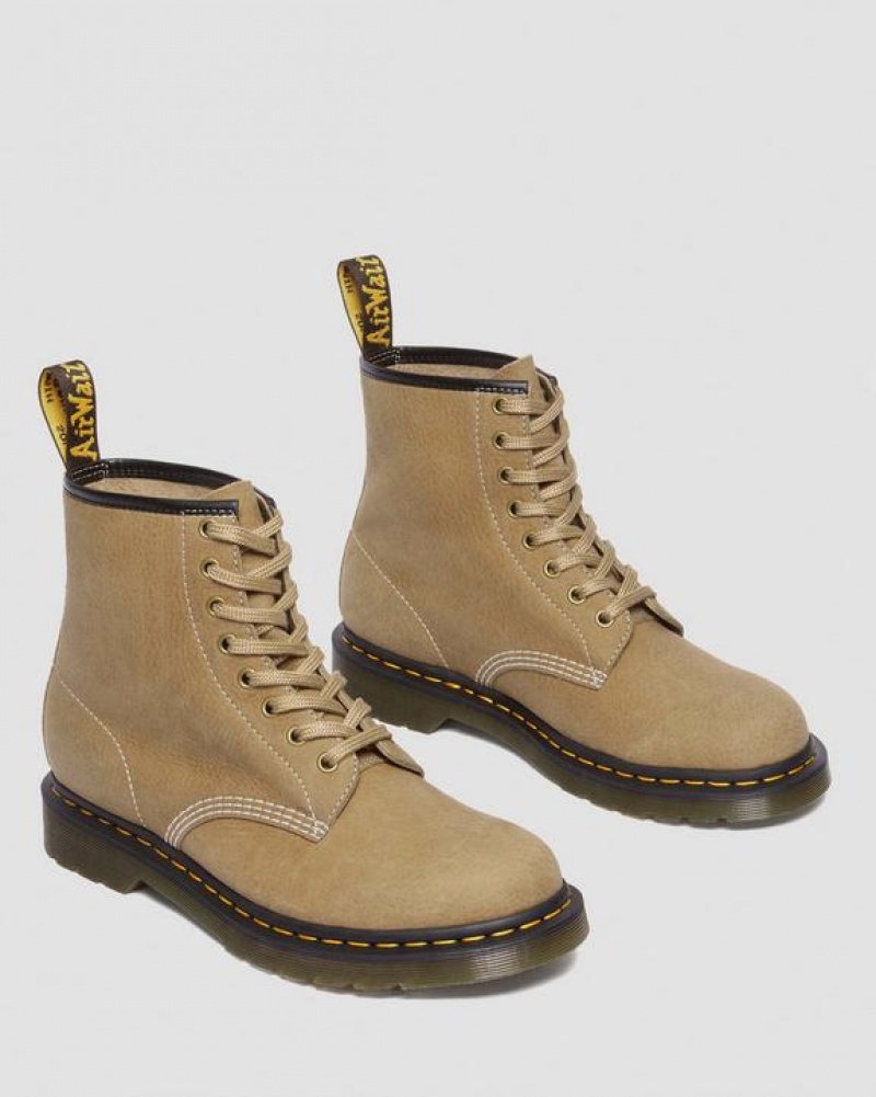 Dr Martens 1460 Tumbled Nubuck Læder Blonder Up Støvler Dame Brune | Danmark_Dr94728