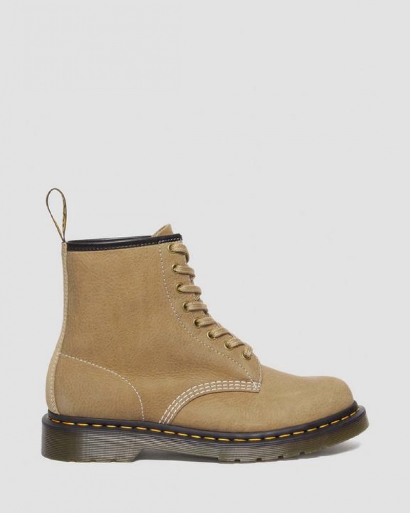 Dr Martens 1460 Tumbled Nubuck Læder Blonder Up Støvler Dame Brune | Danmark_Dr94728