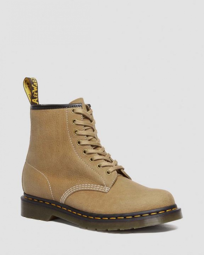 Dr Martens 1460 Tumbled Nubuck Læder Blonder Up Støvler Dame Brune | Danmark_Dr94728