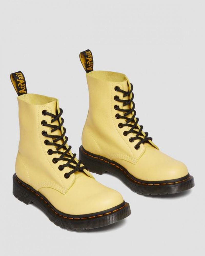 Dr Martens 1460 Women's Pascal Black Eyelet Blonder Up Støvler Dame Citron Gul | Danmark_Dr70952