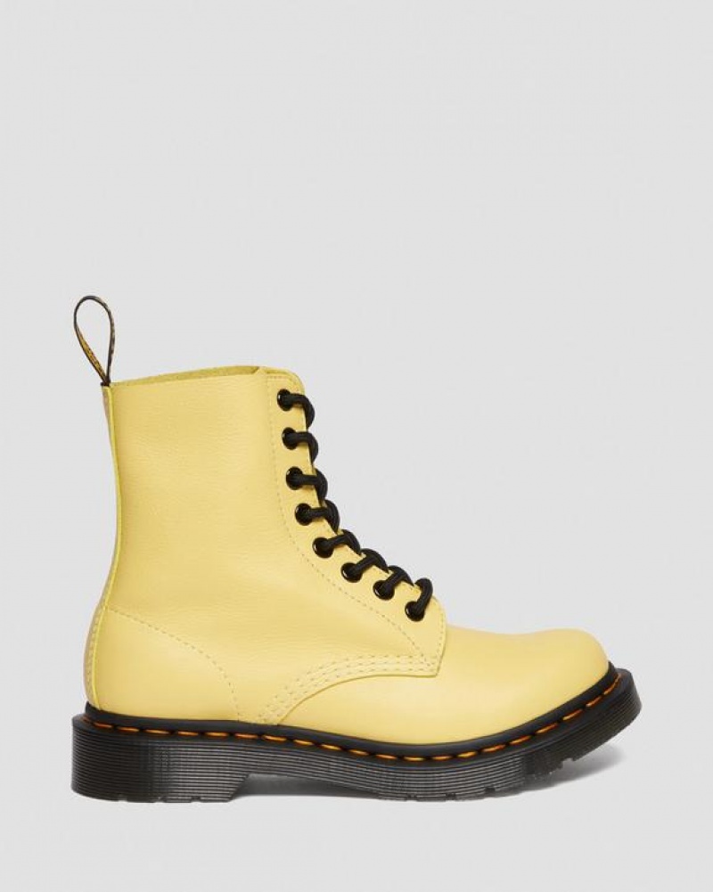 Dr Martens 1460 Women's Pascal Black Eyelet Blonder Up Støvler Dame Citron Gul | Danmark_Dr70952