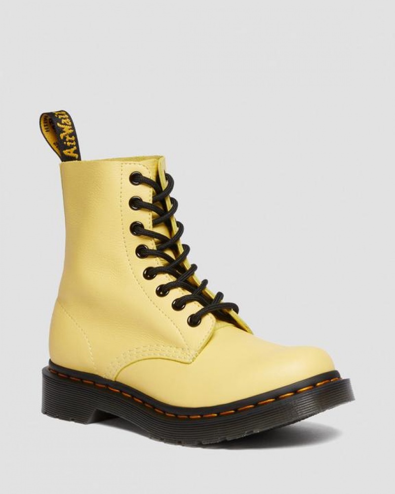 Dr Martens 1460 Women's Pascal Black Eyelet Blonder Up Støvler Dame Citron Gul | Danmark_Dr70952