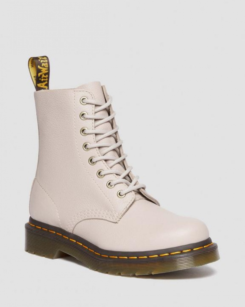 Dr Martens 1460 Women's Pascal Virginia Læder Støvler Dame Grå Brune | Danmark_Dr84788