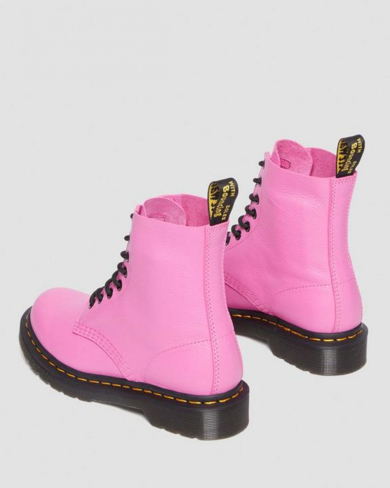 Dr Martens 1460 Women's Pascal Virginia Læder Støvler Dame Lyserød | Danmark_Dr75416