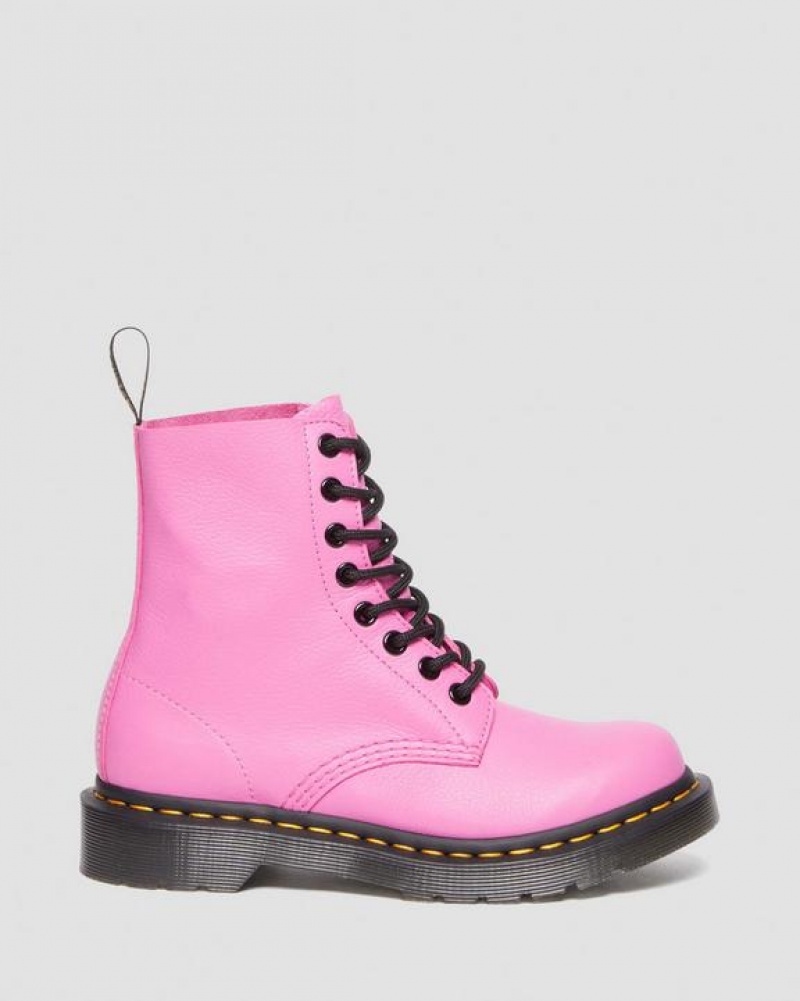 Dr Martens 1460 Women's Pascal Virginia Læder Støvler Dame Lyserød | Danmark_Dr75416