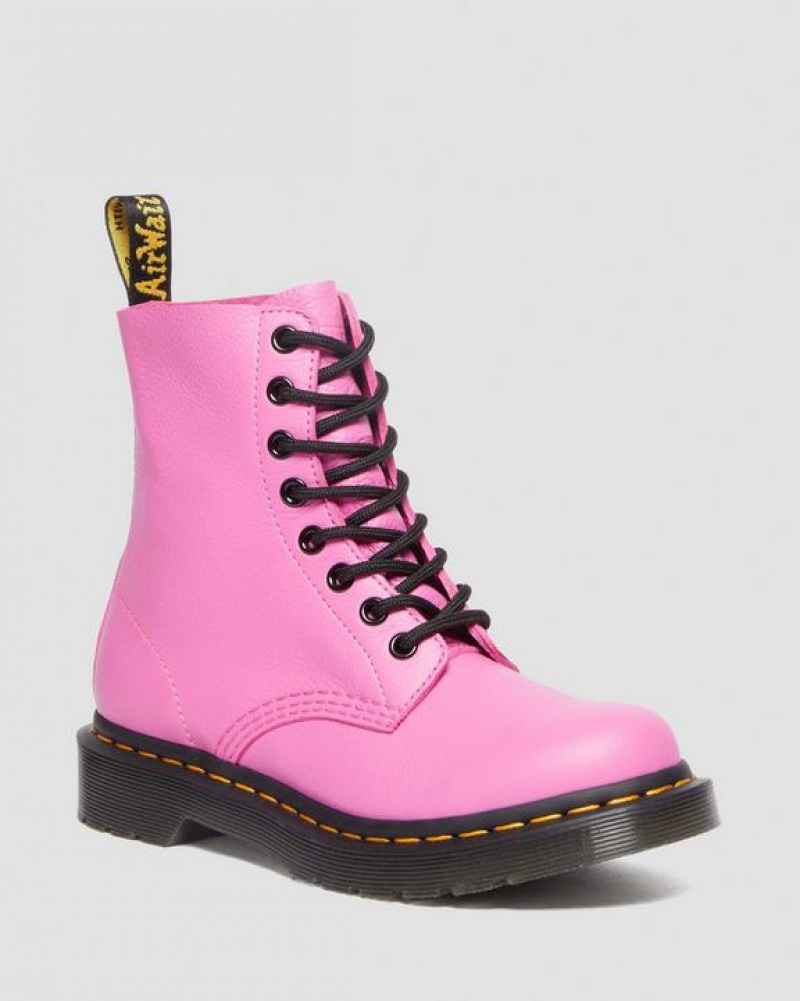 Dr Martens 1460 Women's Pascal Virginia Læder Støvler Dame Lyserød | Danmark_Dr75416