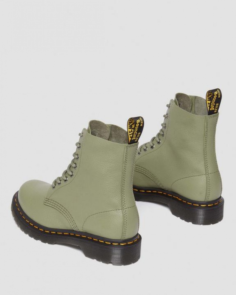 Dr Martens 1460 Women's Pascal Virginia Læder Støvler Dame Olivengrøn | Danmark_Dr39792