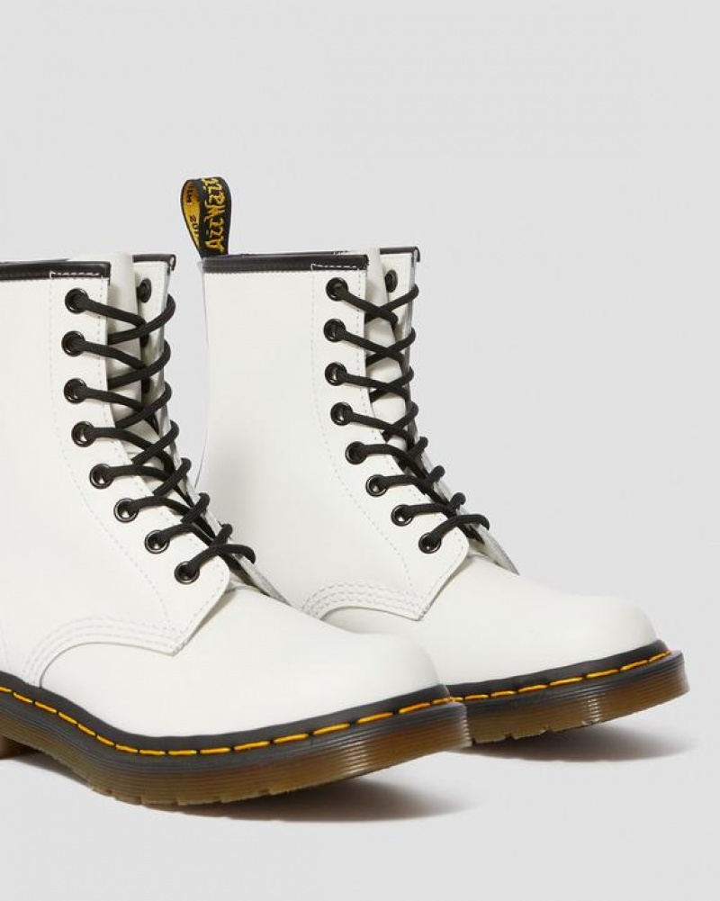 Dr Martens 1460 Women's Smooth Læder Blonder Up Støvler Dame Hvide | Danmark_Dr16120