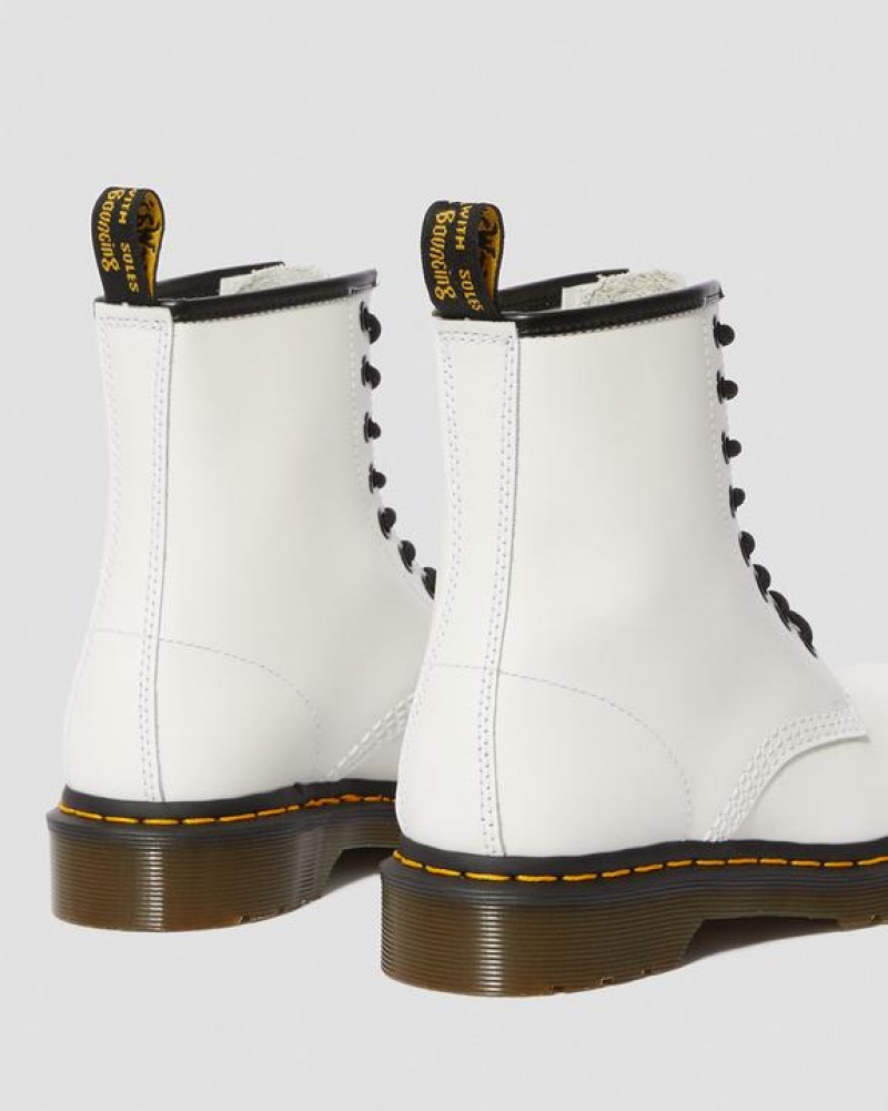 Dr Martens 1460 Women's Smooth Læder Blonder Up Støvler Dame Hvide | Danmark_Dr16120