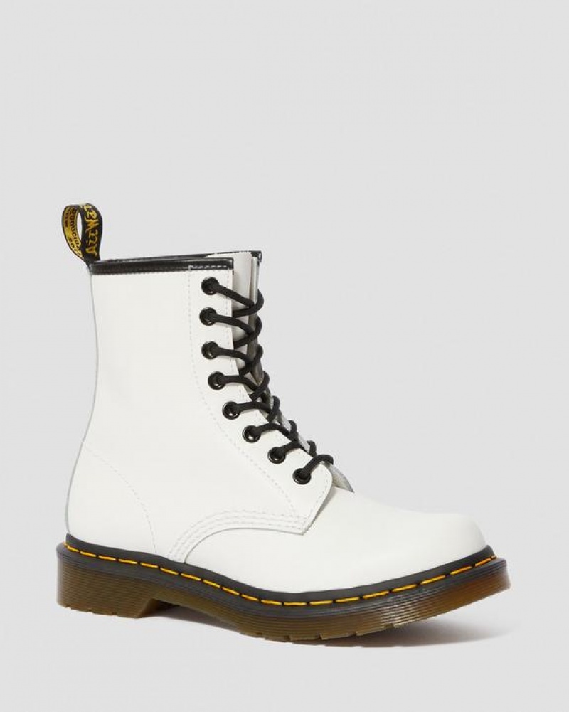 Dr Martens 1460 Women's Smooth Læder Blonder Up Støvler Dame Hvide | Danmark_Dr16120