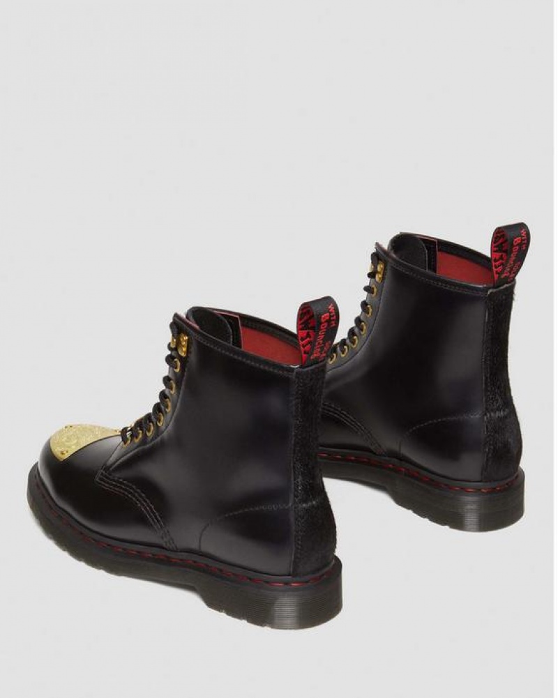 Dr Martens 1460 Year of the Dragon Læder Blonder Up Støvler Dame Sort Rød | Danmark_Dr72152