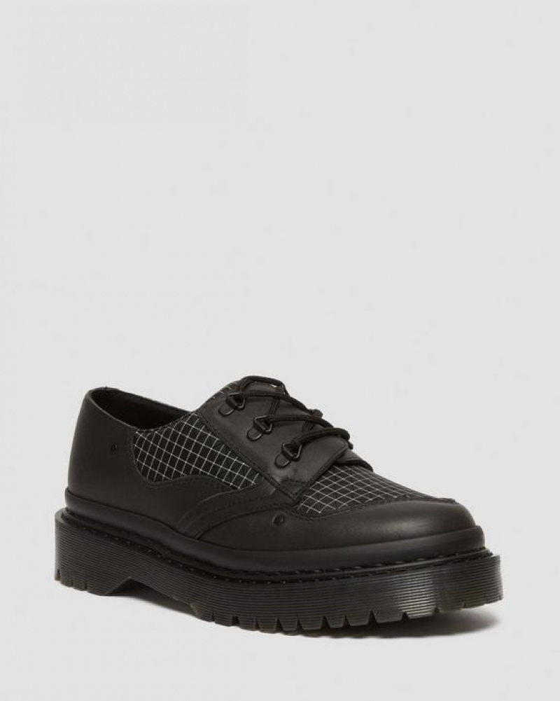 Dr Martens 1461 Beta Bex Grid Oxford Platform Sko Herre Sort Hvide | Danmark_Dr47915