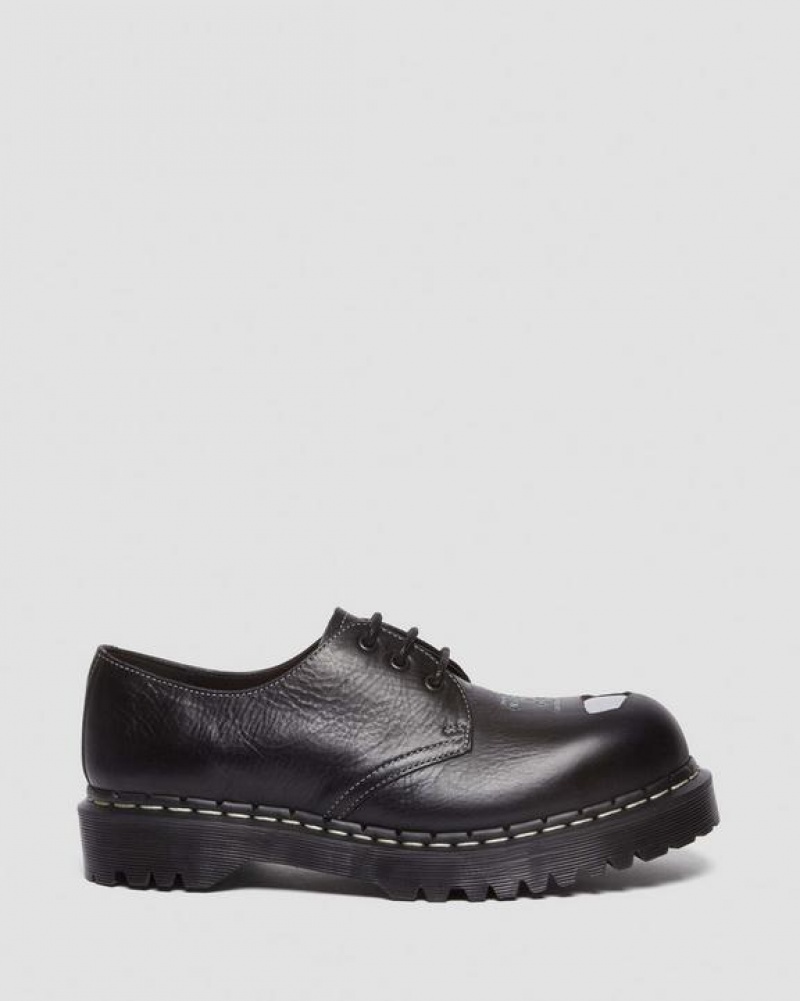 Dr Martens 1461 Bex Exposed Steel Tå Oxford Sko Dame Sort | Danmark_Dr83789