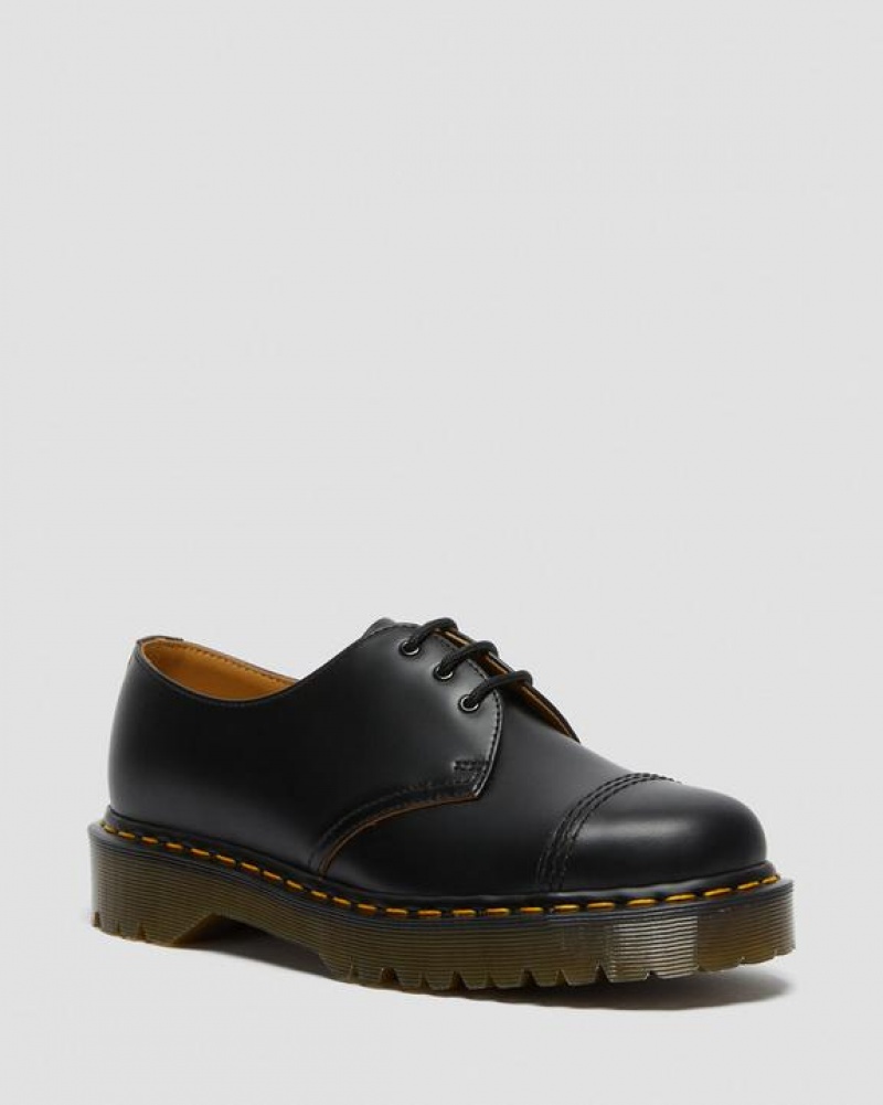 Dr Martens 1461 Bex Made in England Tå Cap Oxford Platform Sko Herre Sort | Danmark_Dr30551