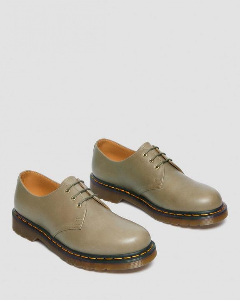 Dr Martens 1461 Carrara Læder Oxford Sko Dame Olivengrøn | Danmark_Dr33885