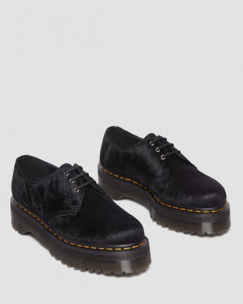 Dr Martens 1461 Hair-On Platform Sko Dame Sort | Danmark_Dr62547