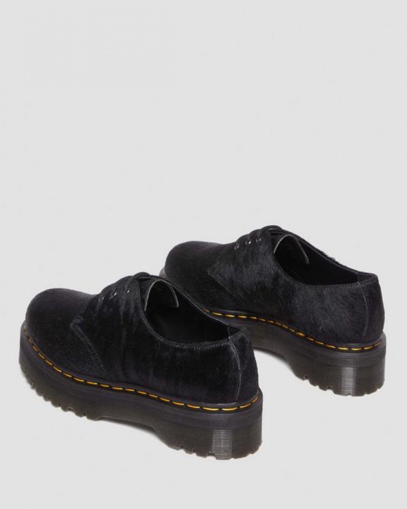 Dr Martens 1461 Hair-On Platform Sko Dame Sort | Danmark_Dr62547