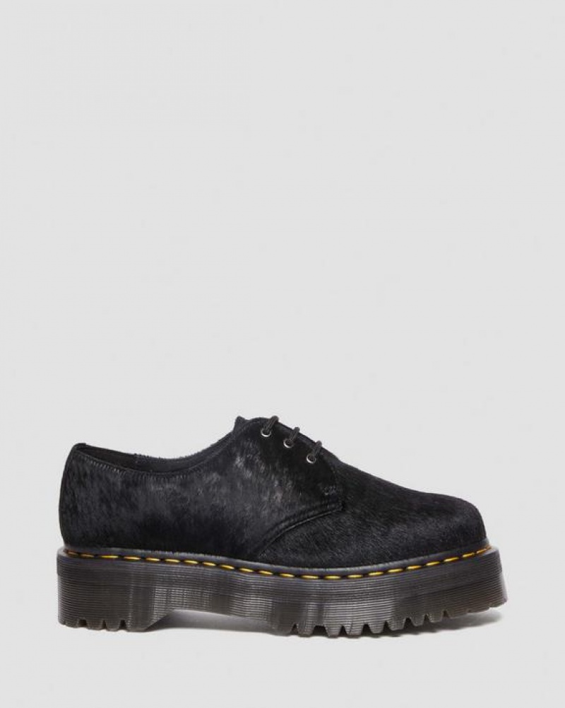 Dr Martens 1461 Hair-On Platform Sko Dame Sort | Danmark_Dr62547