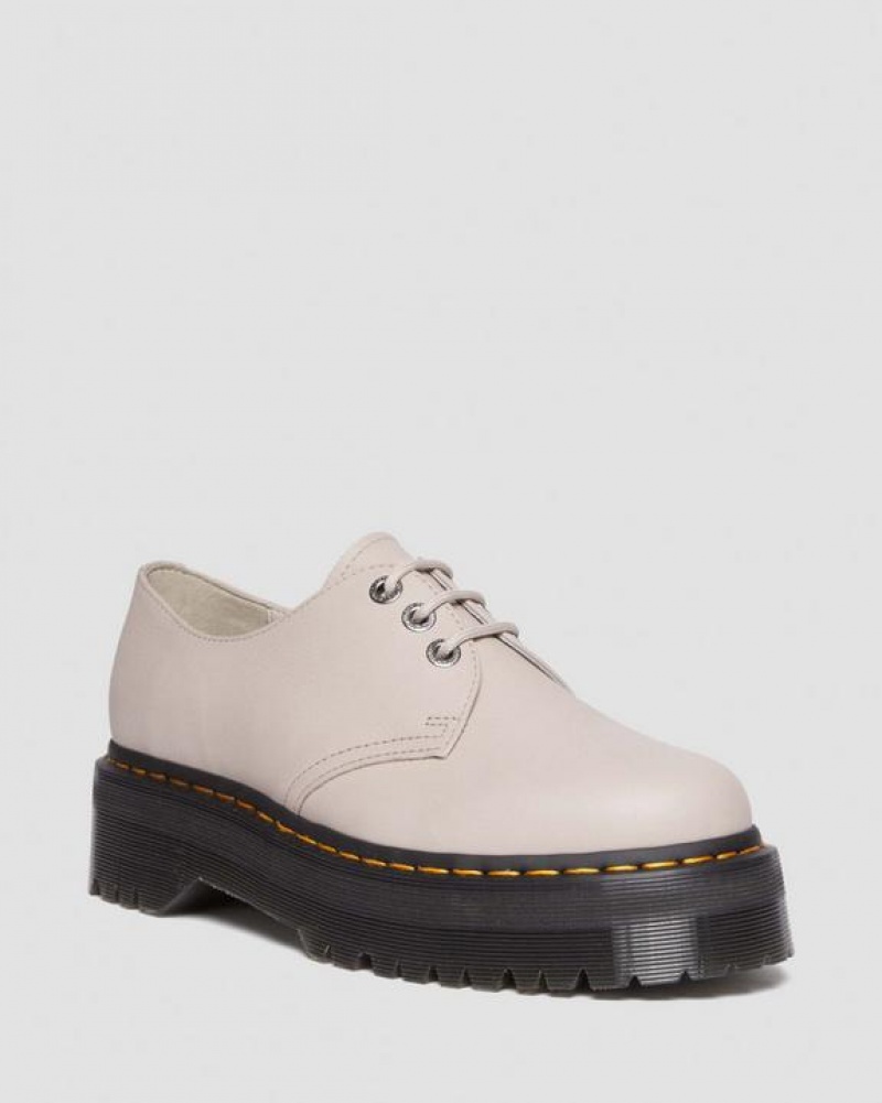 Dr Martens 1461 II Pisa Læder Platform Sko Dame Grå Brune | Danmark_Dr47037