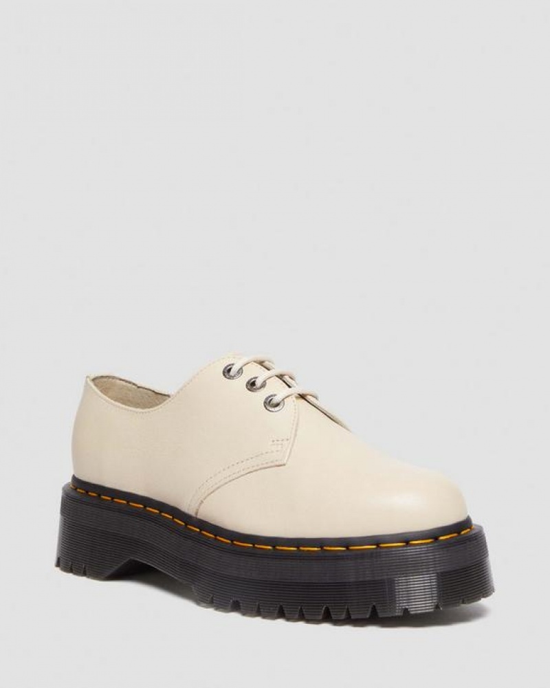 Dr Martens 1461 II Pisa Læder Platform Sko Dame Beige | Danmark_Dr58193