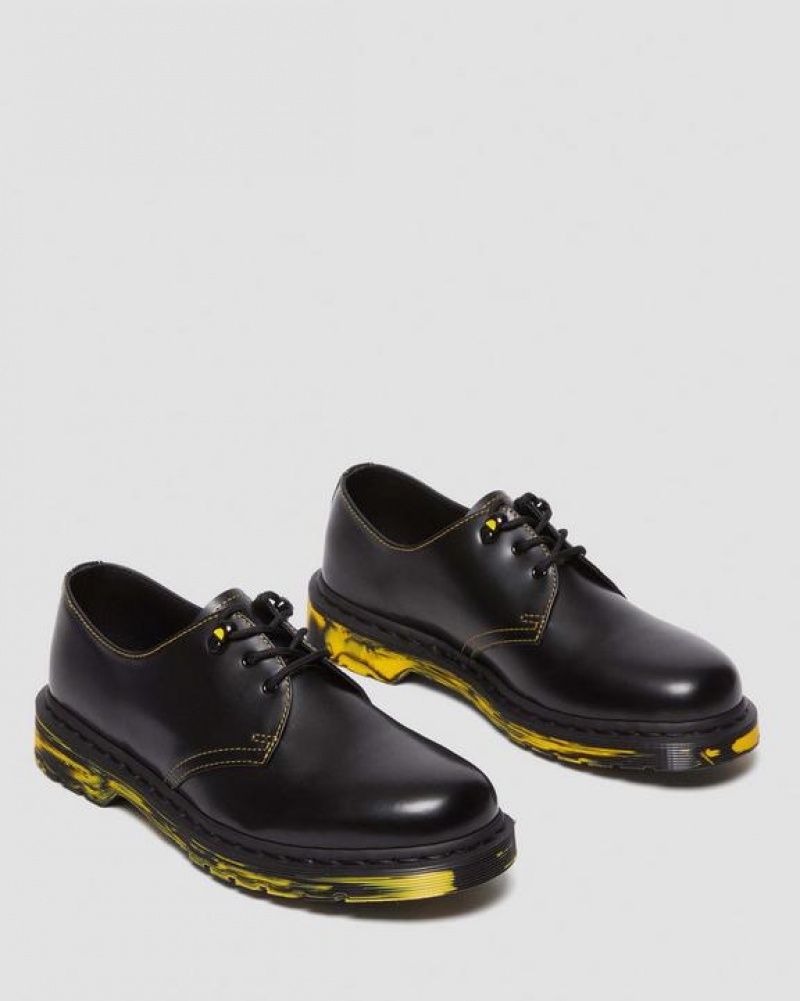 Dr Martens 1461 Marbled Sole Læder Oxford Sko Dame Sort | Danmark_Dr24560