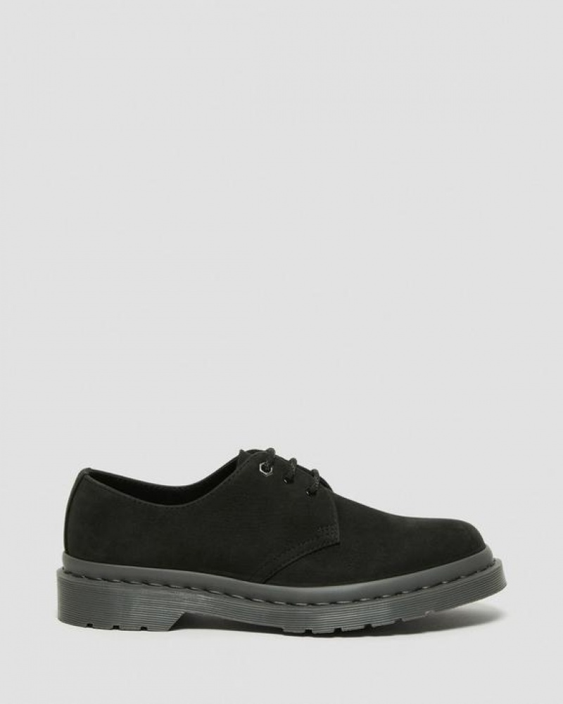 Dr Martens 1461 Mono Milled Nubuck Læder Oxford Sko Dame Sort | Danmark_Dr98109