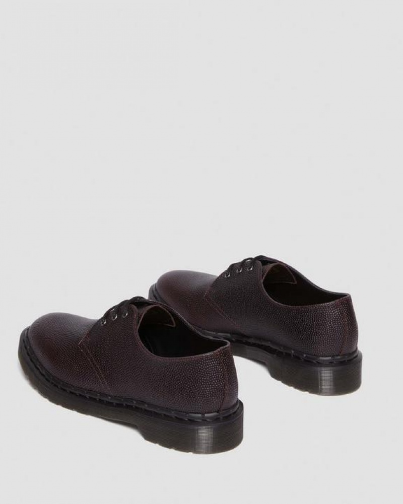 Dr Martens 1461 Pebble Grain Læder Oxford Sko Dame Bordeaux | Danmark_Dr30760