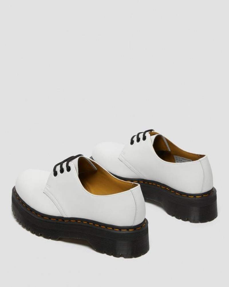 Dr Martens 1461 Smooth Læder Platform Sko Dame Hvide | Danmark_Dr81489