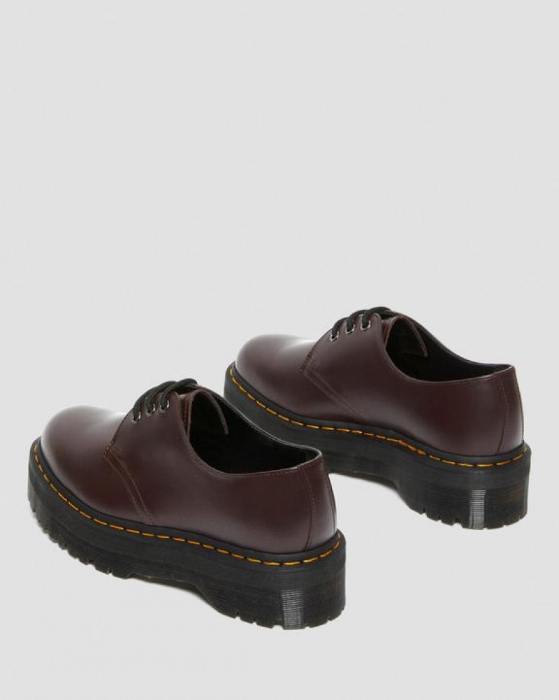 Dr Martens 1461 Smooth Læder Platform Sko Dame Bordeaux | Danmark_Dr90650