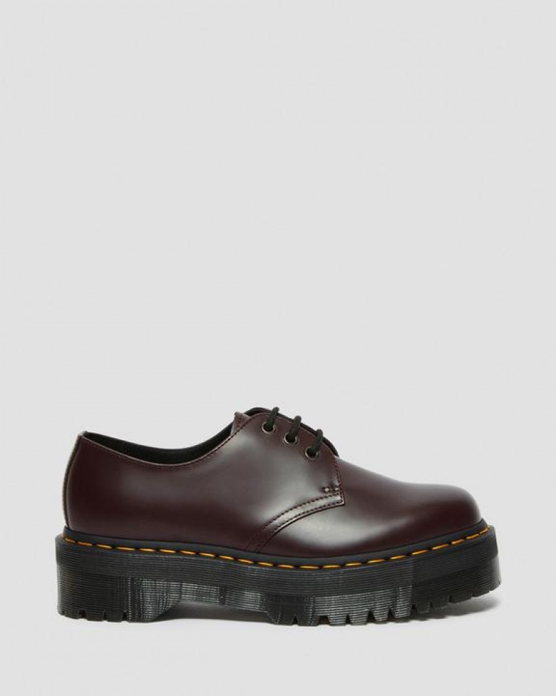 Dr Martens 1461 Smooth Læder Platform Sko Dame Bordeaux | Danmark_Dr90650