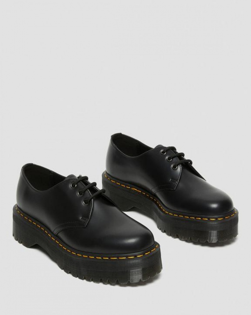 Dr Martens 1461 Smooth Læder Platform Sko Dame Sort | Danmark_Dr70361