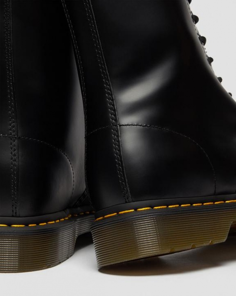 Dr Martens 1490 Smooth Læder Mid Calf Støvler Dame Sort | Danmark_Dr31891