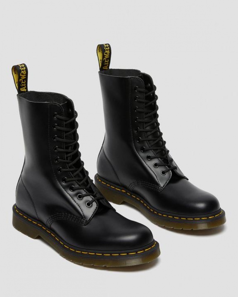 Dr Martens 1490 Smooth Læder Mid Calf Støvler Dame Sort | Danmark_Dr31891