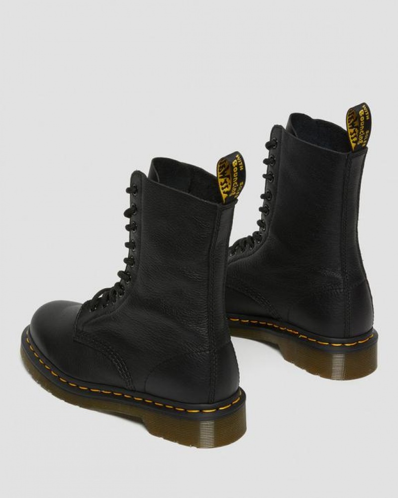 Dr Martens 1490 Virginia Læder Mid Calf Støvler Dame Sort | Danmark_Dr11446