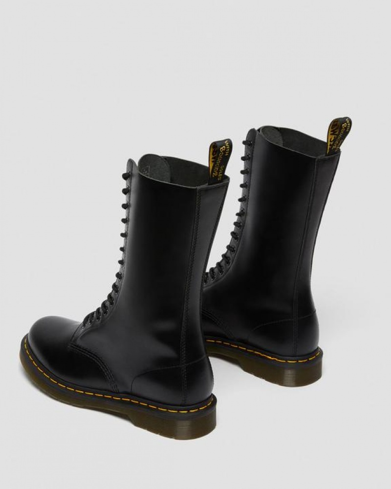 Dr Martens 1914 Smooth Læder Høje Støvler Dame Sort | Danmark_Dr27941